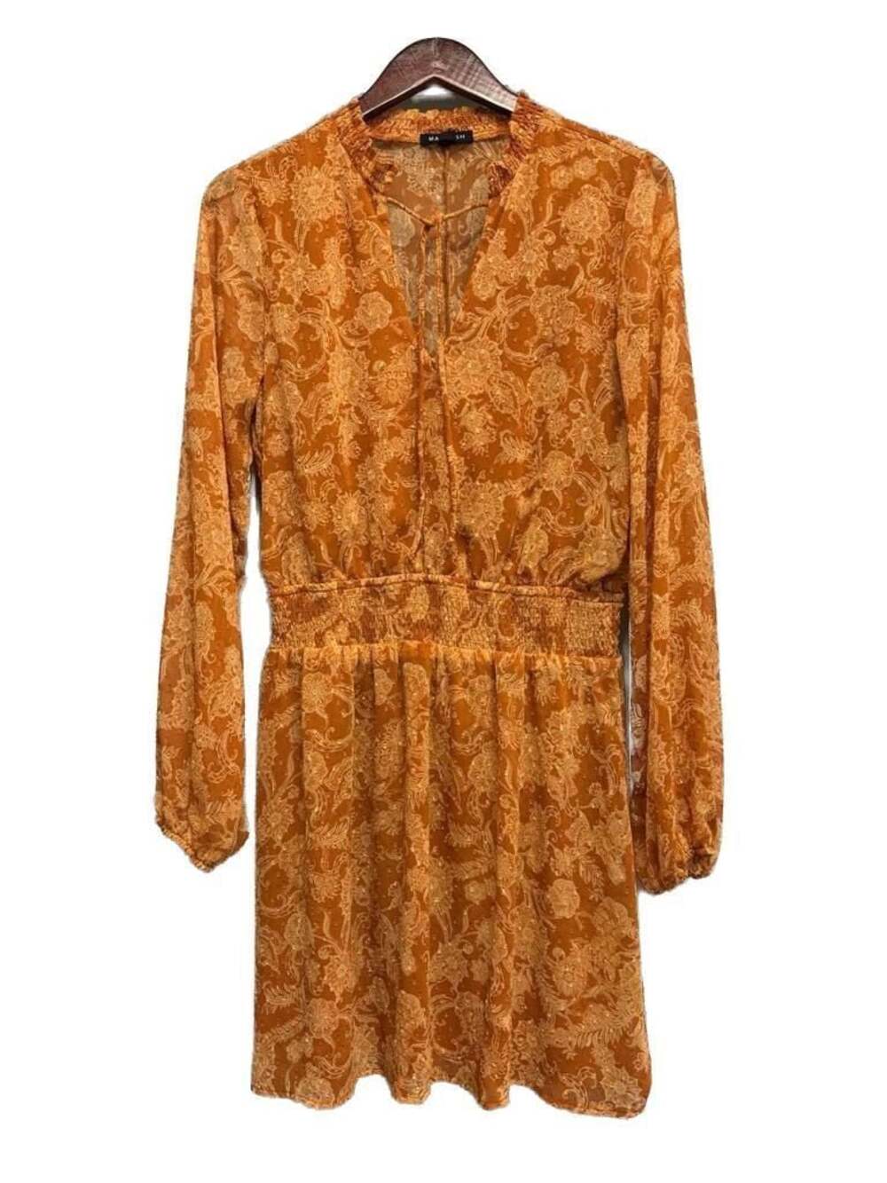 🧡 Max + Ash 🧡Women's Floral Long Sleeve Smocked Waist Dress Size XL